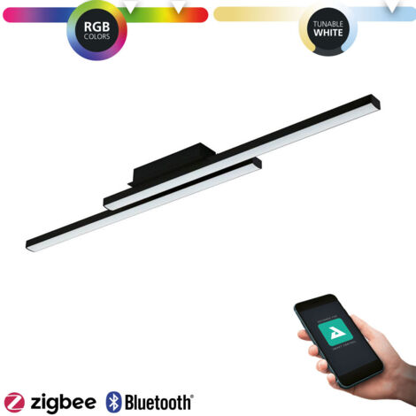 Plafoniera Contemporanea Fraioli-Z Alluminio Nero 2 Luci Led Integrato 17W (1/4)