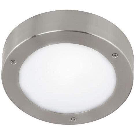 Plafoniera Esterno Moderno Vento 2 Acciaio Argento Policarbonato Bianco Led (1/4)