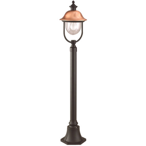 Lampioncino Classico Da Esterno – Paletto Luce Grigio/Rame – Altezza 128cm – Pressofusione Alluminio - 2