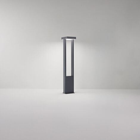 Lucande Paletto Luminoso LED Segnapassi in alluminio, Grigio Antracite Lampioncino da esterno moderno di design Faretto illuminazione aiuole sentieri ingresso e cancello giardino 60 cm IP54