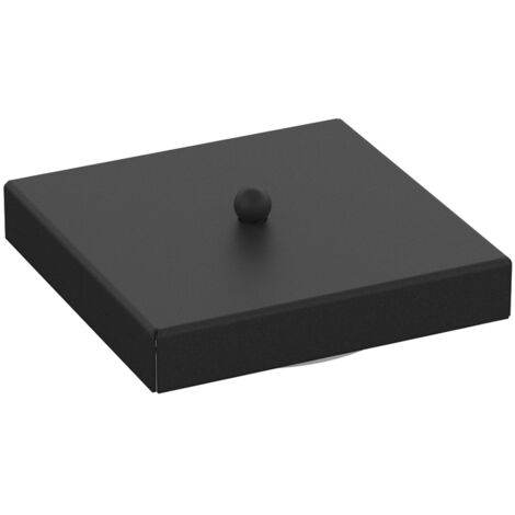 Rosone Quadrato Multiforo Metallo Nero 7 Uscite 14X14Cm