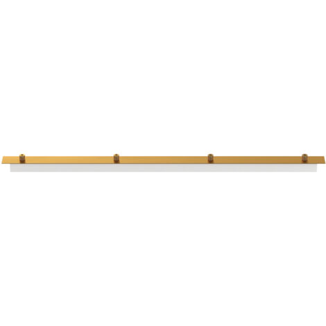 Rosone Rettangolare Metallo Ottone Satinato 4 Fori 80X4Cm