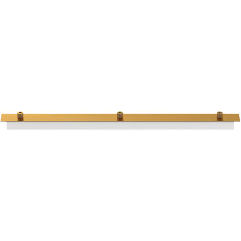Rosone Rettangolare Metallo Ottone Satinato 3 Fori 60X4Cm