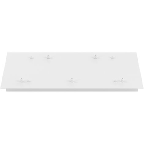 Rosone Rettangolare Metallo Bianco 5 Fori 60X35Cm