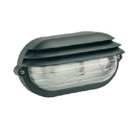 Applique Con Gabbia Piccola Palpebra Ovale Alluminio E Vetro Nero 1 Luce E27