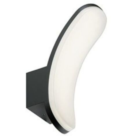 Applique Esterno Moderna Virgola Alluminio E Termoplastica Grigio Led 15W 4000K