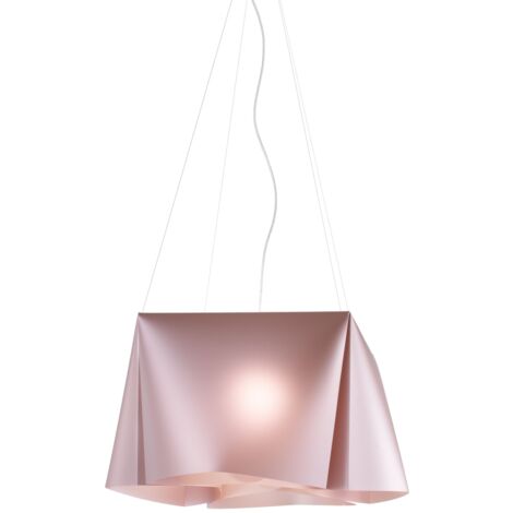 Sospensione Moderna Wanda Polilux ® Pink Metal E Metallo Cromo 1 Luce E27 D60Cm