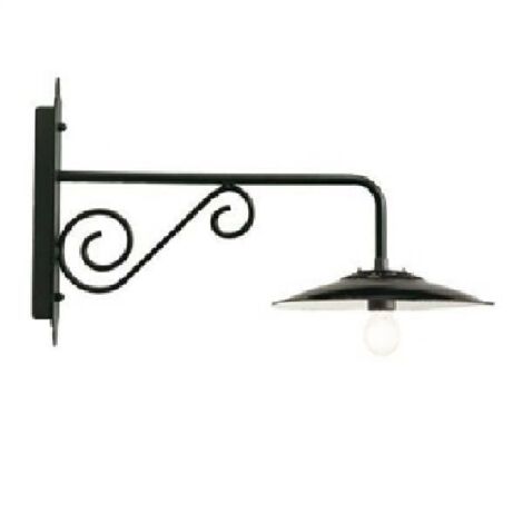 Applique Lunga Piccola Esterno Antique Alluminio E Porcellana Grigio 1 Luce E27
