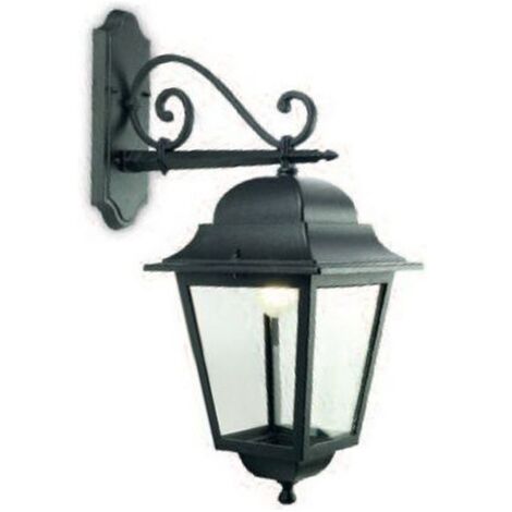 Applique In Basso Esterno Contemporanea Mito Alluminio E Vetro Nero 1 Luce E27 (1/5)
