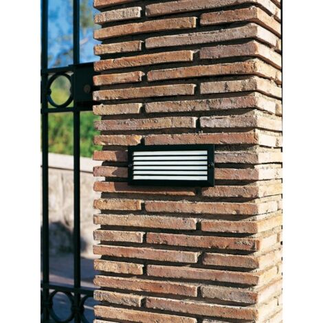 Lampada Segna Passo da Incasso a Parete con Alette Colore Nero da Esterno Linea Walking Sovil
