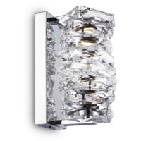 Applique Contemporanea Coil Struttura Acciaio Cromo E Diffusore Vetro Led