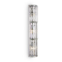 Applique Contemporanea Facet Metallo Cromo 3 Luci Diffusori Vetro