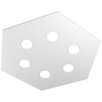 Plafoniera Industrial-Minimal Esagonale Hexagon Metallo Grigio 6 Luci Led 12X6W