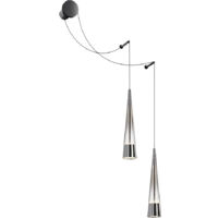 Applique Da Parete Moderno Sintesi Metallo Cromo Vetro 2 Luci Led 24W