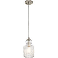 Lampada a sospensione Elstead Riviera 1 luce, nichel spazzolato, attacco E27
