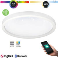 Plafoniera Moderna Montemorelos-Z Alluminio Bianco Luce Led Integrato 34,5W
