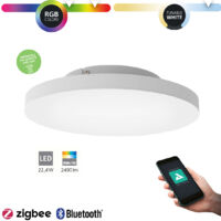 Plafoniera Moderna Turcona-Z Acciaio Bianco Luce Led Integrato 22,4W