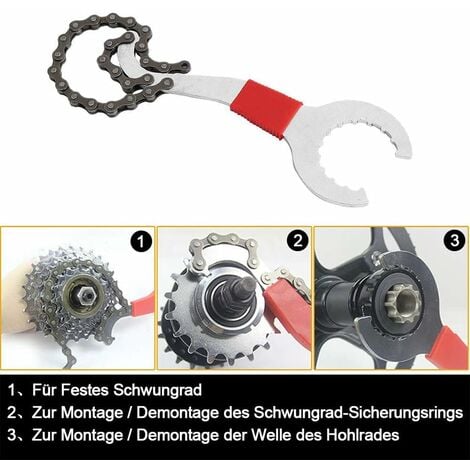 Fahrrad-Umwerfer-Kassetten-Demontage-Werkzeugsatz,  Multifunktions-Reparatursatz mit Kettenpeitsche, 5–11-Gang-kompatible  Werkzeuge für die