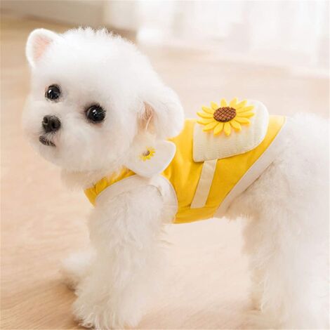 Baumwoll-Hunde-Shirts für kleine Hunde, Sommer-Haustier-Kleidung, süße  Sonnenblumen-Weste, Welpen-Katzen-T-Shirts, Mädchen-Kostüme