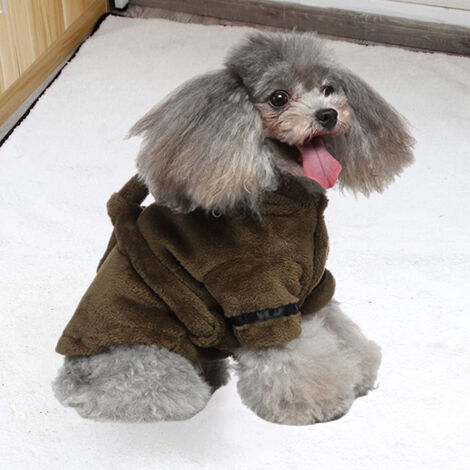 Welpen-Bademantel, Hunde-Bademantel mit Kapuze und Gürtel, einfach zu tragen