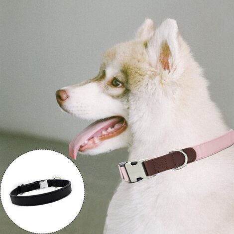 Luxus Hundehalsband mit Hundeleine Leder Metall Edelstahl Hundehalskette  35-55cm