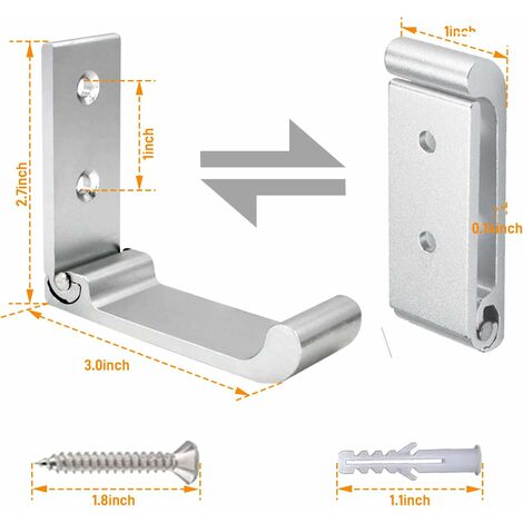 Gancho de pared plegable, ganchos para abrigos plegables, gancho para  puerta de acero inoxidable, contiene 4