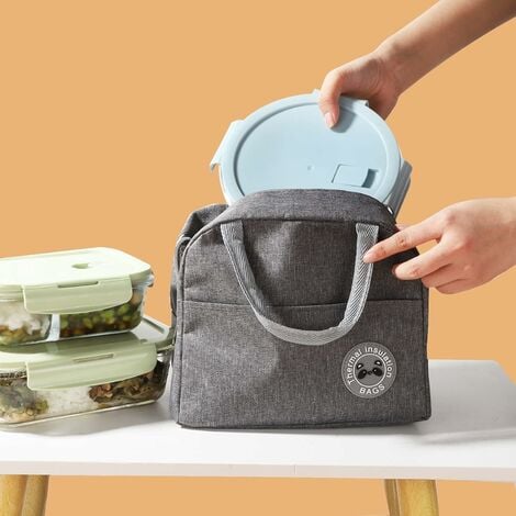 Bolsa térmica para el almuerzo, fiambrera pequeña, mini bolsa impermeable  para el almuerzo con aislamiento, bolsa impermeable para el almuerzo con  papel de aluminio