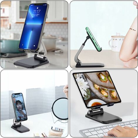 6 soportes plegables para teléfono, soporte universal ovalado ajustable  para teléfono móvil, soporte de escritorio portátil multiángulo compatible  con