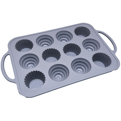 COZEVDNT Molde para cupcakes de silicona normal de 12 tazas con silicona  antiadherente sin BPA, perfecto