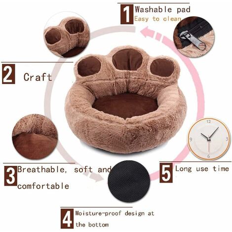 COZEVDNT  Camas para perros Cama para perros extra suave, cómoda y lavable adecuada para perros y gatos - Gris oscuro M (52  56 cm)
