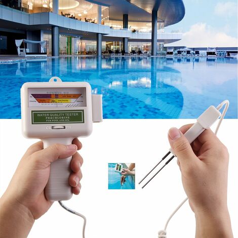 COZEVDNT  Probador de calidad del agua, medidor de tamaño de bolsillo de alta precisión Probador de pH portátil Medidor de cloro Piscina Spa Monitor de calidad del agua Verificador