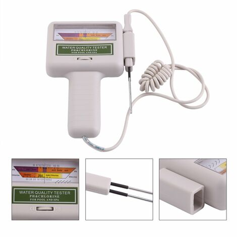 COZEVDNT  Probador de calidad del agua, medidor de tamaño de bolsillo de alta precisión Probador de pH portátil Medidor de cloro Piscina Spa Monitor de calidad del agua Verificador