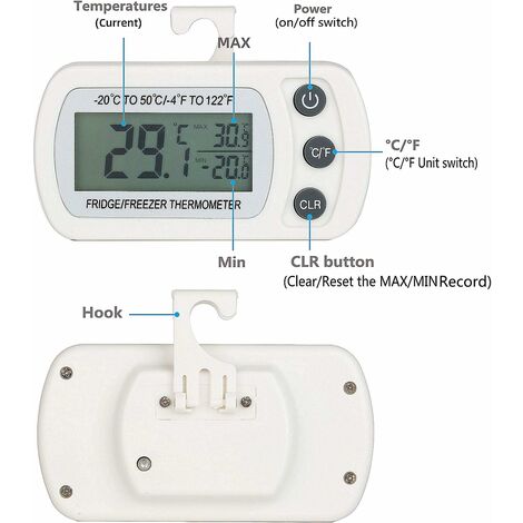 Termometro de nevera y congelador para controlar su funcionamiento