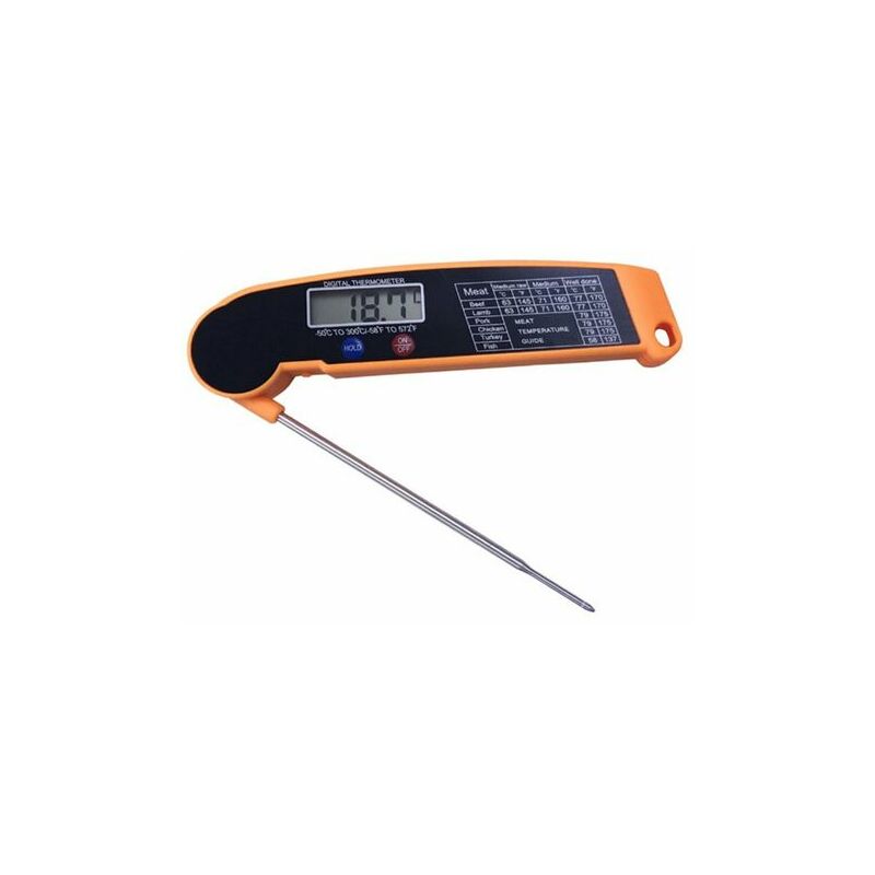 Digitales Küchenthermometer, sofort ablesbares Kochthermometer mit 1 Sonde,  Temperaturalarm, LCD-Display, Hintergrundbeleuchtung, magnetisch,  Grillthermometer für Fleisch, Grill, Ofen, Steak, Wein