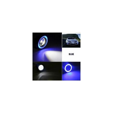 2er-Pack Angel Eye Halo Auto-Nebelscheinwerfer, rund, 3,0 Zoll/76 mm,  Universal-LED-Scheinwerfer – weißes Licht + blaues Licht