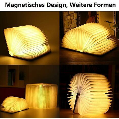Klappbare Buchlampe aus Holz, magnetische LED-Buchlichter