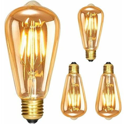 LangRay 4W Edison LED-Glühlampe E27 ST64 (= dekorative Glühlampen 40W),  470Lm Warmweiß 2700K, Vintage-Lampe