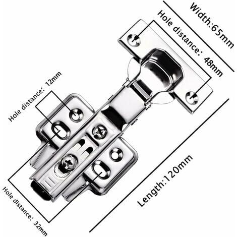 Set mit 2 langsam schließenden Türscharnieren für Küchenschränke, mit  integriertem Soft-Close-Mechanismus (einfach zu installieren