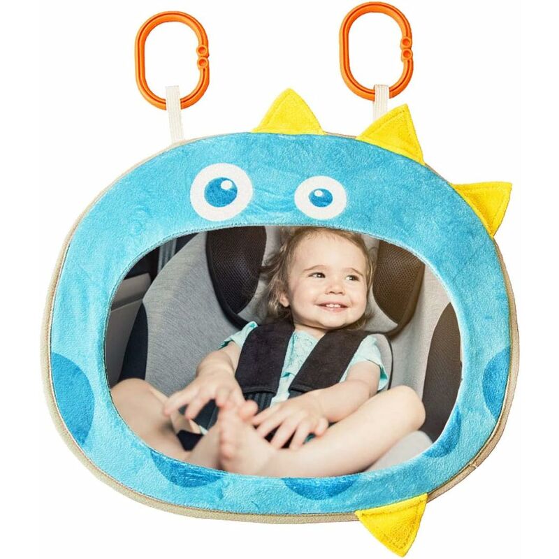 Espejo de coche para bebé - Dinosaurio de dibujos animados Espejo de coche para bebé Espejo de coche para bebé Espejo retrovisor Seguridad Juguetes para bebés Regalo para niños pequeños