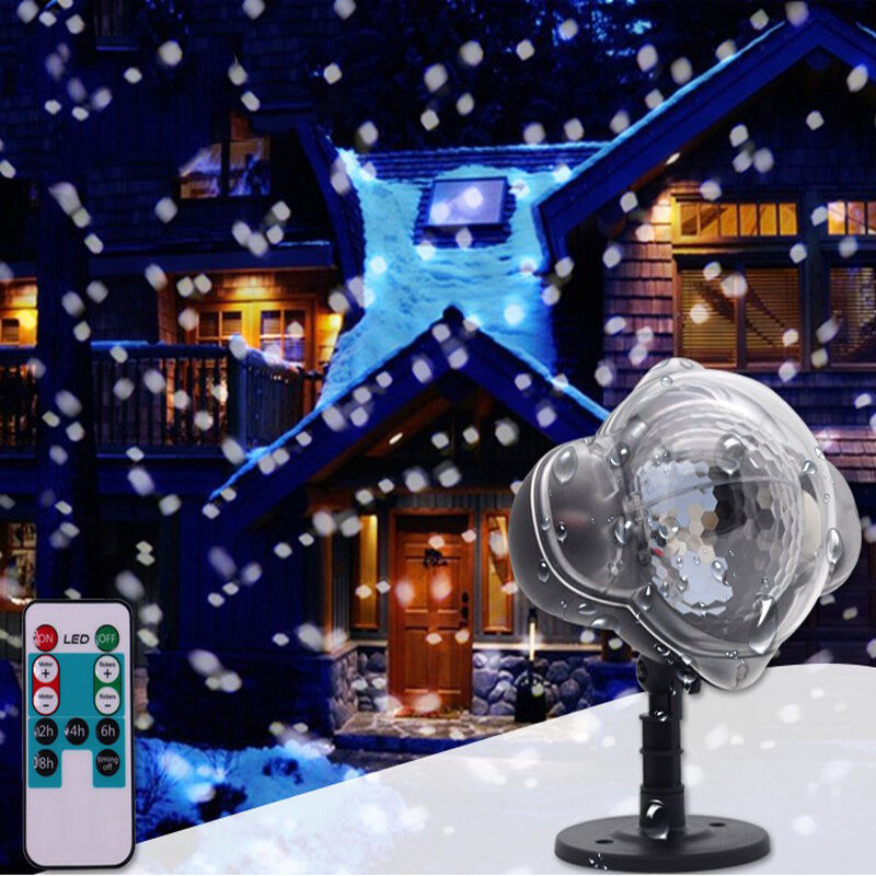 Lámpara de proyección LED, Proyector de nevadas LED con control remoto Proyector de Navidad Luces de Navidad al aire libre a prueba de agua para Navidad Jardín Cumpleaños Boda Fiesta de Halloween. [Clase energética A+++]