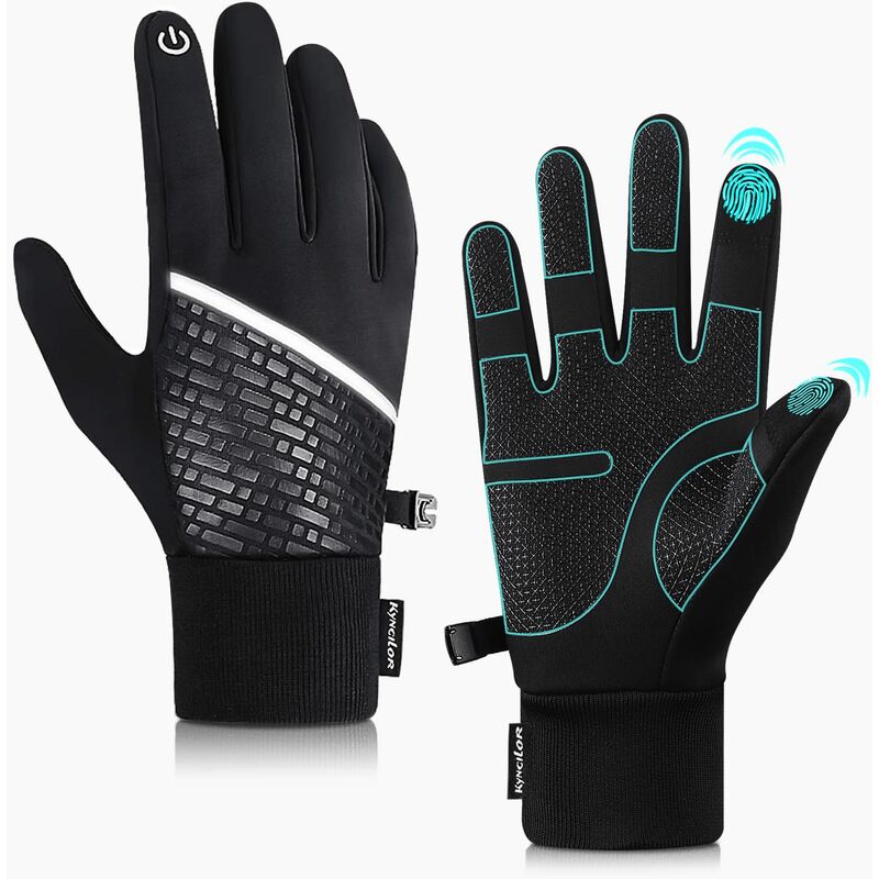 Guantes de invierno hombres mujeres, a prueba de viento, impermeables, antideslizantes, guantes de pantalla táctil, guantes de ciclismo, guantes de esquí, guantes deportivos, guantes para correr, guantes para acampar