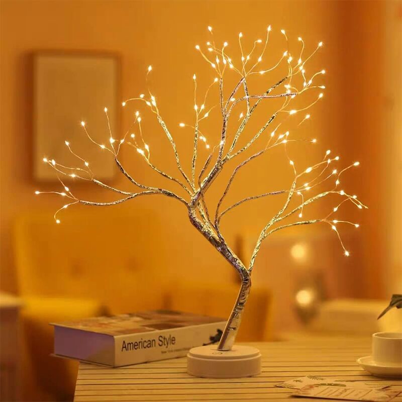 Luces de árbol LED, lámpara de mesa de luz de árbol Bonsai, fuente de alimentación de batería y USB de árbol de luz LED, luz de árbol de ramas flexibles, luces de árbol pequeño, lámpara de árbol para el hogar, boda, festival, Navidad