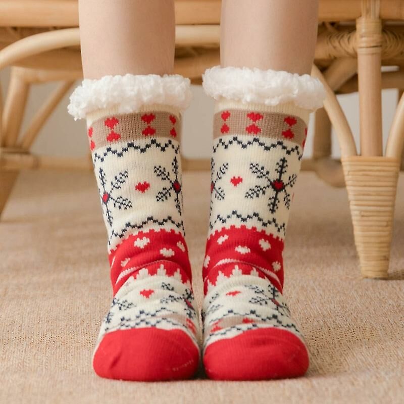 Nuevos calcetines cálidos bonitos gruesos más algodón invierno calcetines de mujer Navidad Kawaii calcetín regalo de Navidad hogar piso habitación calcetín divertido