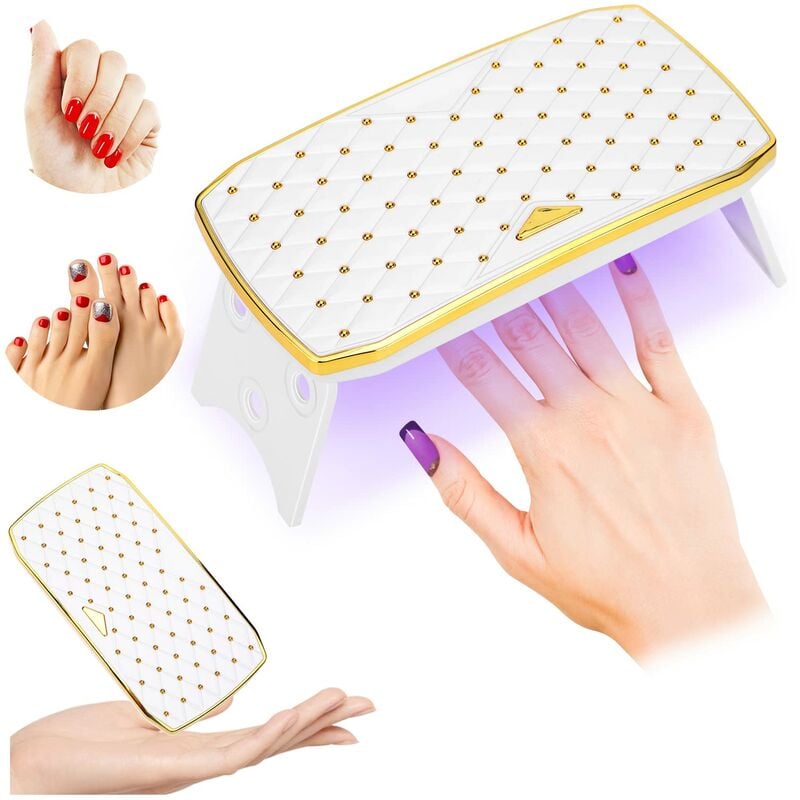 lámpara de uñas de 36W,Mini secador de esmalte de uñas Secador de uñas portátil para esmalte de gel Lámparas LED UV USB para uñas de gel Lámpara de curado de uñas de secado rápido para niñas y mujeres