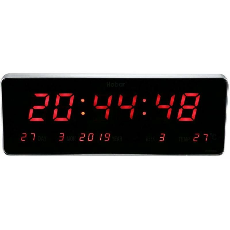 Reloj Despertador, Calendario LED Digital Reloj Temperatura Relojes de Pared Enchufe de la UE 110 240V LED Snooze Escritorio de Pared Despertador Reloj Despertador LED Digital (Calendario Semanal de T