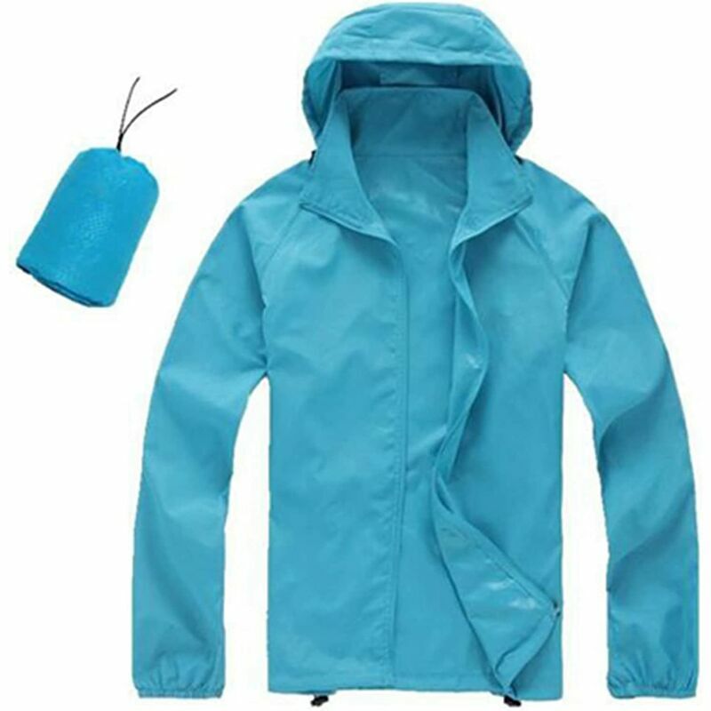 Ropa de protección solar para hombres Abrigo de secado rápido Protector solar UV Impermeable Ropa de abrigo delgada Chaqueta ultraligera, Azul marino