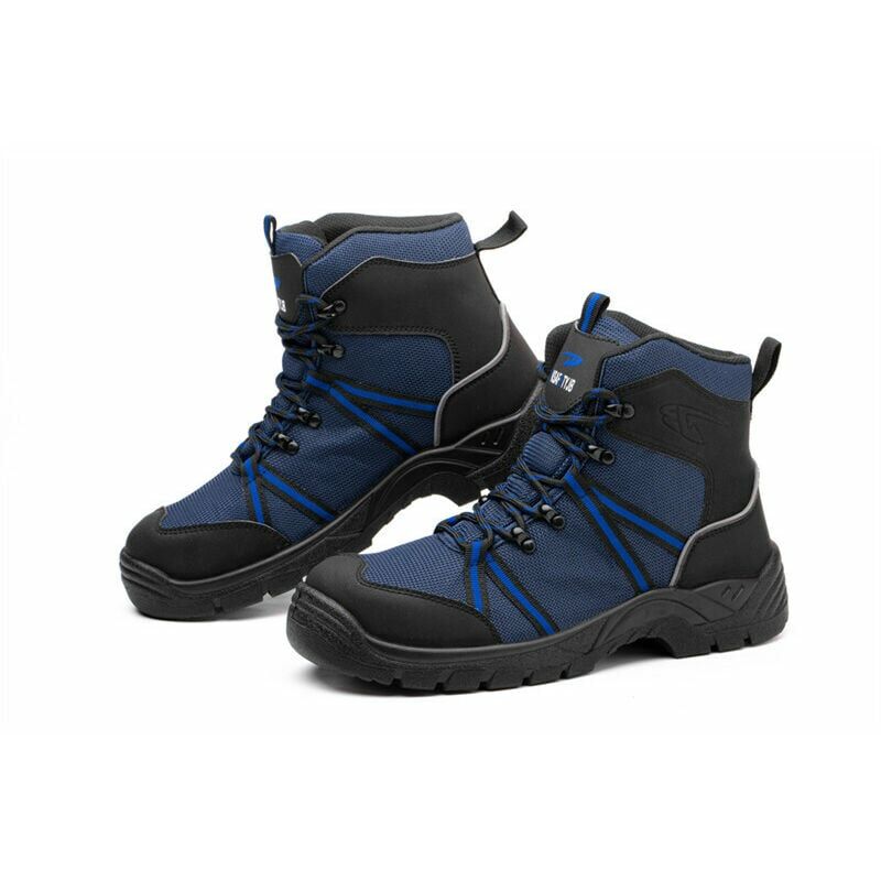 Zapato de seguridad de tiro alto Forro malla nylon azul oscuro Unisex: mujer y hombre (Talla: 46 azul oscuro)