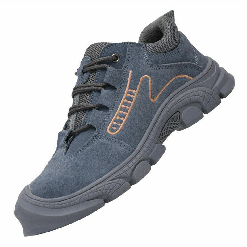 Zapatos de seguridad azules, zapatillas de seguridad ligeras para hombres, zapatos de trabajo transpirables para mujeres, puntera de acero (talla 39EU)