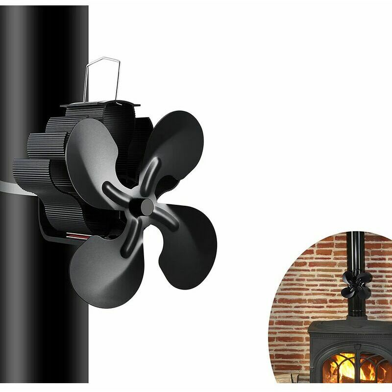 Ventilador de estufa de leña 4 aspas ventilador de chimenea alimentado por calor para leña/chimenea/Gas/pellet/estufa de leña