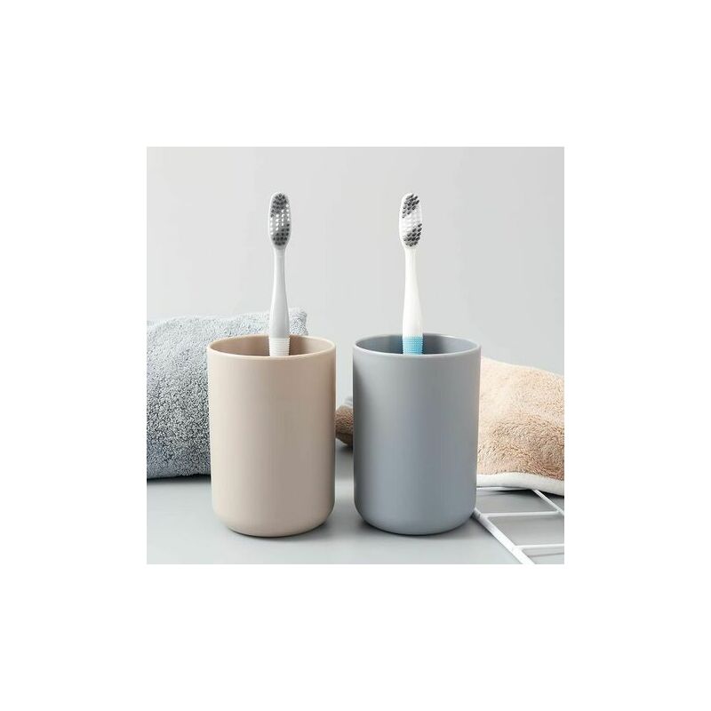 Paquete de 2 vasos de baño irrompibles para cepillo de dientes, suave y  duradero, vaso para cepillo de dientes (azul claro)